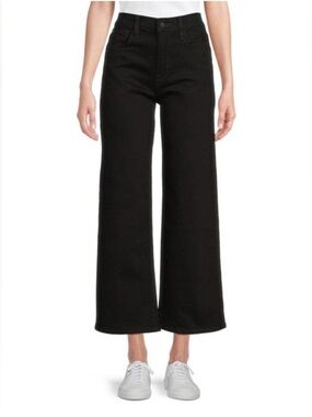 Hudson Jeans Rosalie High-Rise Wide-Leg Ankle Jeans - Black